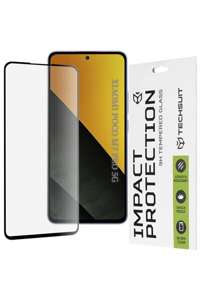 Techsuit 111D Full Cover / Full Glue Glass for Xiaomi Poco M7 Pro 5G - Black