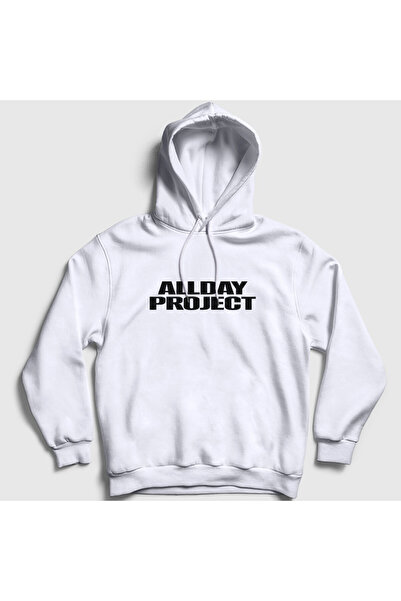 Presmono Hanorac unisex cu glugă, alb, cu logo K-Pop AllDay Project 598150tt