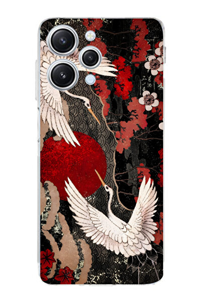 moonset Redmi 12 Uyumlu Baskılı Yumuşak Silikon Şeffaf Telefon Kılıfı