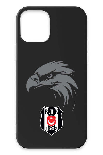 Beşiktaş iPhone 13 Uyumlu Kartal Arma Siyah Silikon Lisanslı Telefon Kılıfı