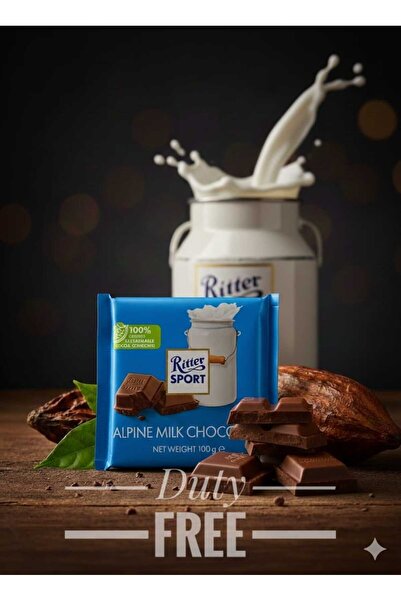 hijazigroup 100g bar of Ritter Sport Alpine Milk Chocolate