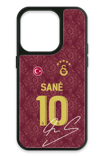 Galatasaray iPhone 15 Pro Uyumlu Leroy Sane 3. Forma İmzalı Cam Lisanslı Tele...