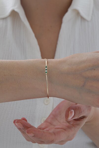 YAVUZ KUYUMCULUK 14 Ayar Altın Zümrüt Kelepçe