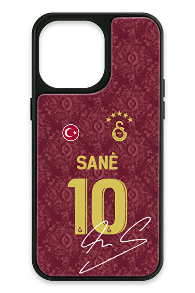 Galatasaray iPhone 14 Pro Max Uyumlu Leroy Sane 3. Forma İmzalı Cam Lisanslı ...