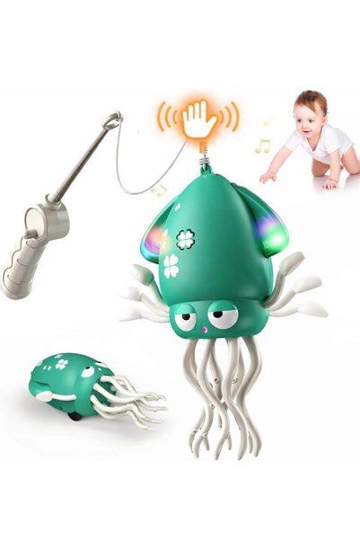 LRS STORE Ele Duyarlı Sensörlü Ahtapot Oyuncak Müzikli Işıklı Hareketli Bebek...