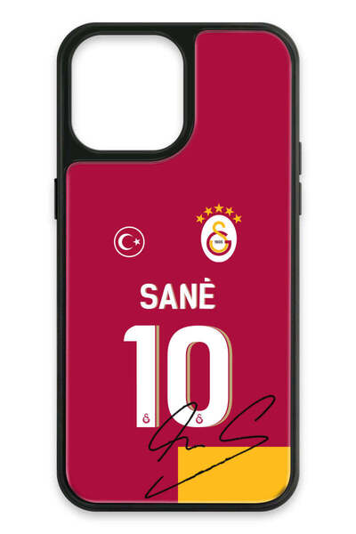Galatasaray iPhone 13 Pro Max Uyumlu Leroy Sane Parçalı Forma İmzalı Cam Lisa...
