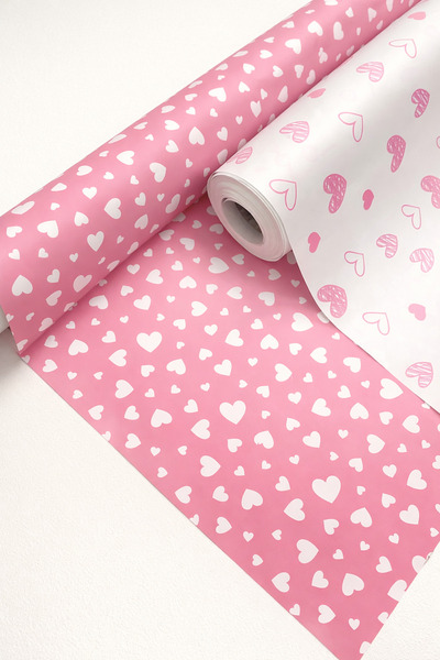 TULİ Heart-Shaped Gift Packaging Gelatin Set of 4 – 50X70 cm (2 Pink + 2 White)