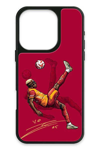 Galatasaray iPhone 16 Pro Uyumlu Osimhen Röveşata İmzalı Cam Lisanslı Telefon...