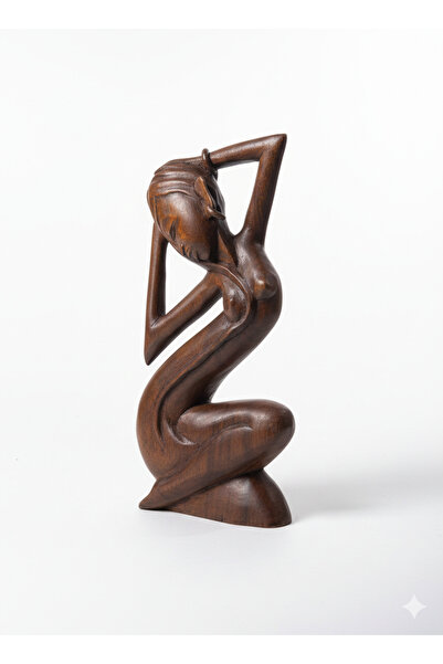 SultanofAura El Yapımı Ahşap Kadın Figürü Heykel - Modern Dekoratif Sanat (30...