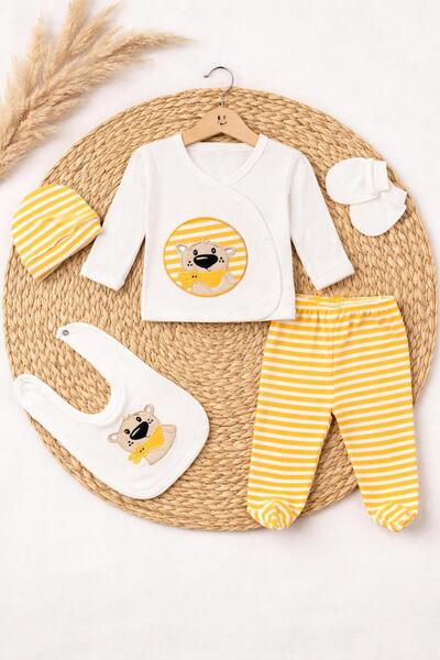BYS BABY FASHION طقم بدلة خروج من المستشفى للأطفال حديثي الولادة مكون من 5 قط...
