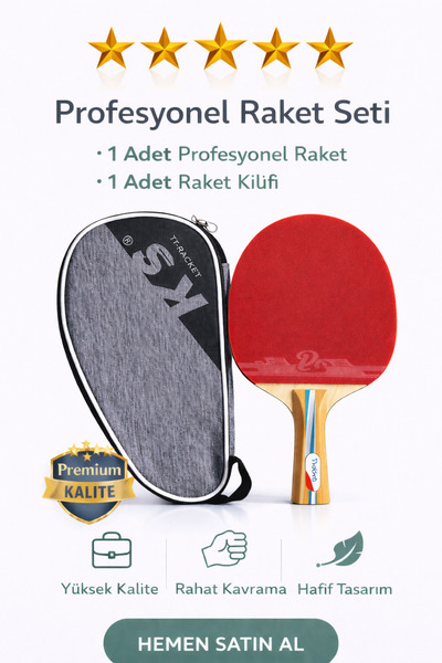 Janissary Profesyonel Masa Tenisi Raket Seti – Raket + Taşıma Kılıf