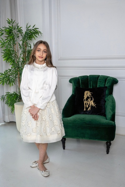 Generic Elegant white girls' dress for special occasions