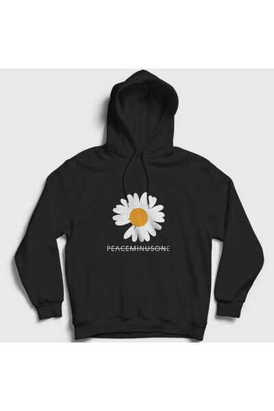 Presmono Unisex Μαύρο φούτερ με κουκούλα Daisy Peaceminusone G-Dragon 596757tt