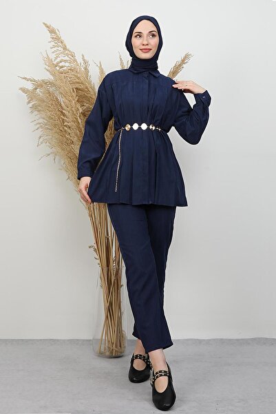 GİYZAMİLA Judy Chain Belt Set Navy Blue