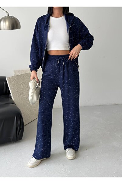 MODA CESE Modal Ohyso Metal Zipper Hooded Waist-Cinching Top and Bottom Set