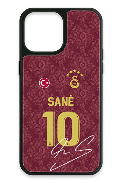 Galatasaray iPhone 13 Pro Max Uyumlu Leroy Sane 3. Forma İmzalı Cam Lisanslı ...