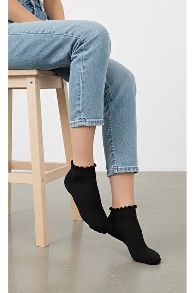 Lin Collection Women's Ruffled Short Booties 6 Pairs Socks Set