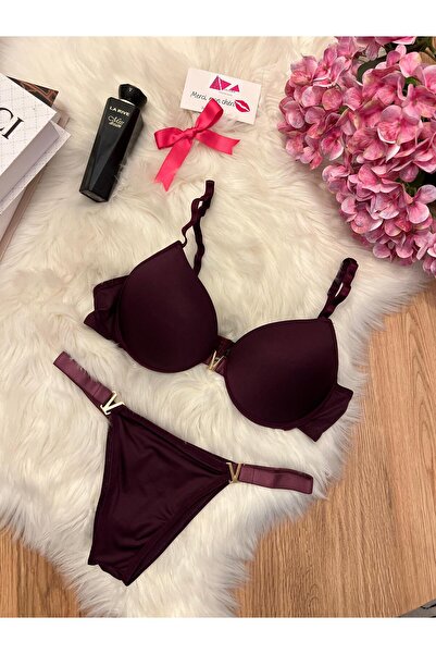 ohminishe Mor V Model Destekli Sütyen Külot Takım