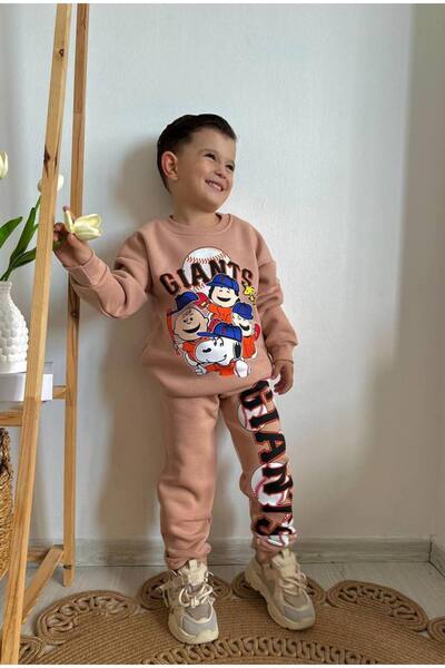 Asortik Kids Σετ φούτερ 3 κλωστών για αγόρια, με μοτίβο και άνετη εφαρμογή -2...