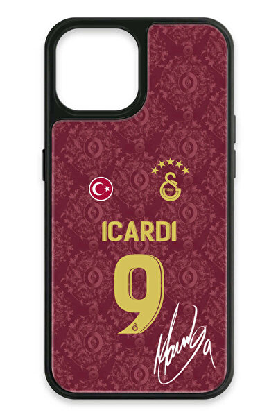 Galatasaray iPhone 13 Uyumlu Mauro Icardi 3. Forma İmzalı Cam Lisanslı Telefo...