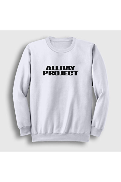 Presmono Unisex White Logo K-Pop Allday Project Sweatshirt 598122Tt