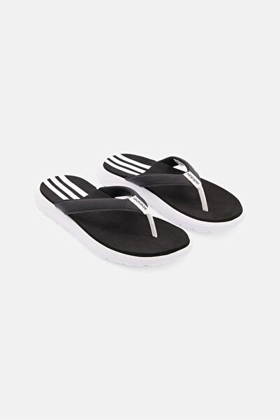 adidas Women Comfort Slip On Flip Flop, Black And White