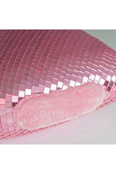 SBR Decoratiune de Masa Inima Roz cu Oglinzi 18cm