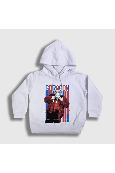 Presmono Hanorac cu glugă alb pentru copii unisex Big Bang Kwon Ji Yong G-Dra...