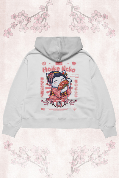 Brutal Dept. Maiko Neko Anime Hoodie – Oversized Hooded Sweatshirt with Japan...