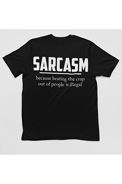 Generic (Unbranded) Tricou Malfini negru Sarcasm mărimea L