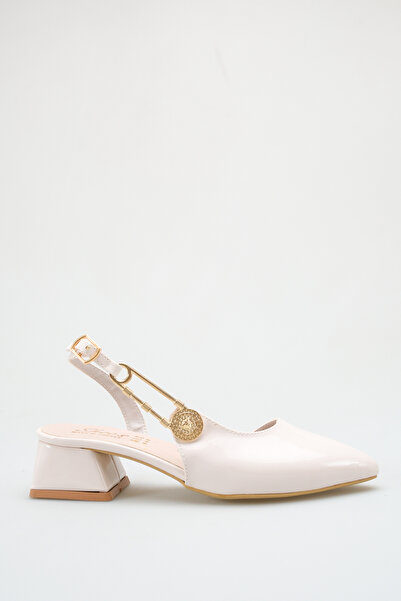 ich1one Bologna Women's Patent Leather Heeled Ballerina Shoes – 5 cm Heel, Ca...