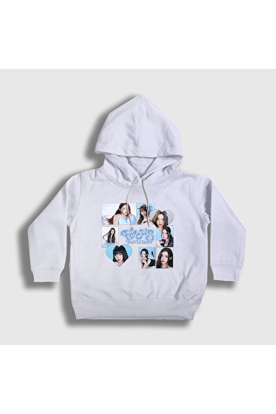 Presmono Hanorac cu glugă unisex pentru copii, alb, cu bandă K-Pop Focus Hear...