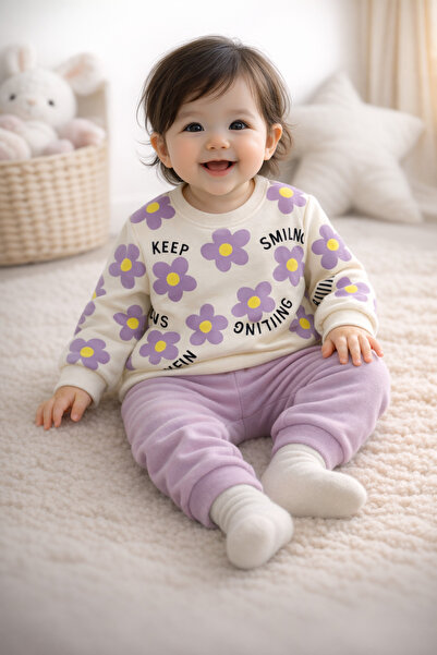 ÖZNUR Kız Çiçekli Aylık Takımı