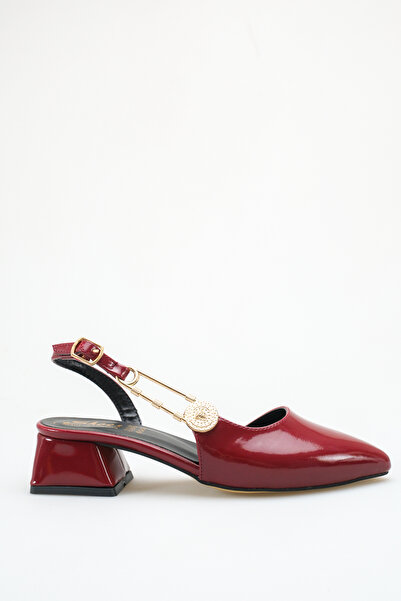 ich1one Balerini cu toc din piele lăcuită pentru femei Bologna – Toc de 5 cm,...