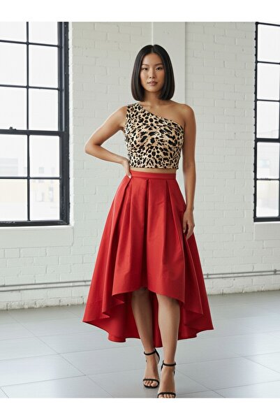 FUNSTYLE Women's Single Strap Leopard Pattern Crop Blouse