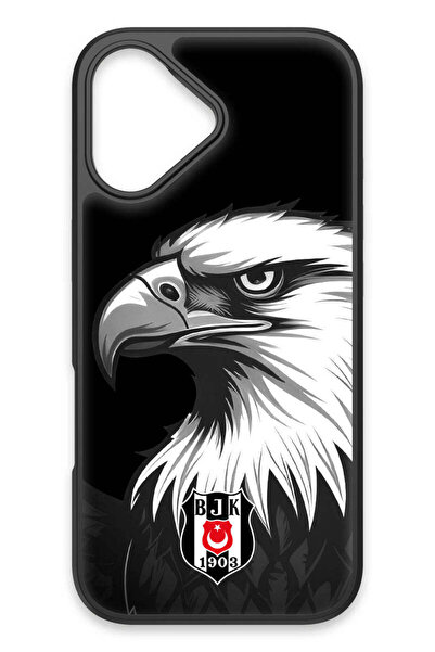 Beşiktaş iPhone 17 Uyumlu Büyük Kartal Cam Lisanslı Telefon Kılıfı