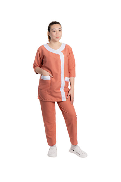 ABSHIR Housemaid/Khadama/Nanny Uniform Set, cotton 3/4 Sleeve Tunic with Whit...