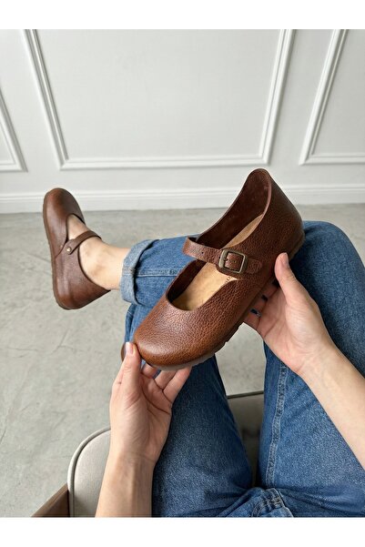 Mycorni حذاء باليه نسائي من الجلد الطبيعي بنعل من الفلين، تصميم تشريحي لتقويم...