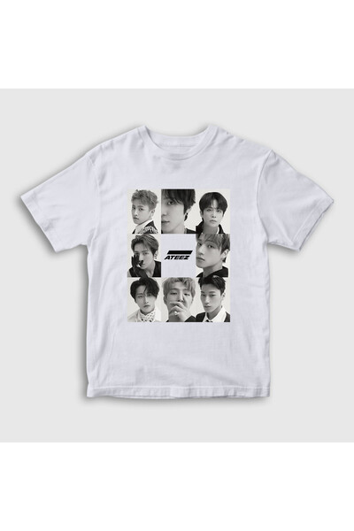 Presmono Unisex Παιδικό Λευκό T-Shirt K-Pop Ateez 596197tt