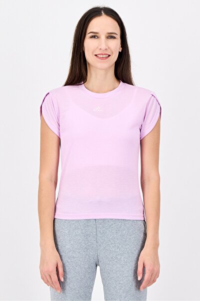adidas Women Sportswear Fit Short Sleeve Outdoor Top, Light Pink