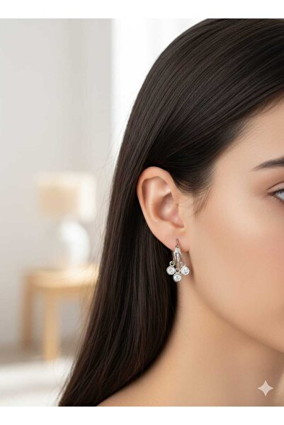 FOR YOU TAKI by Ezgi Women's Stone Hoop Earrings