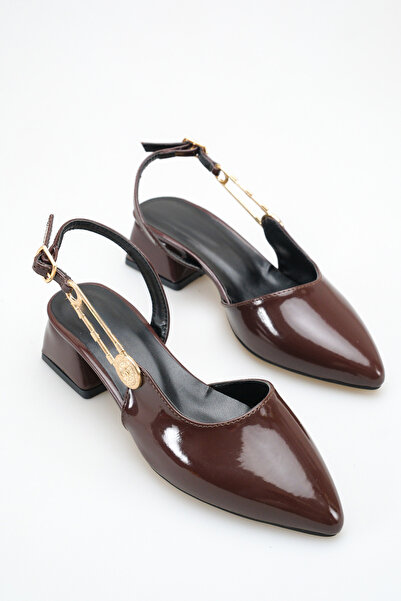 ich1one Γυναικεία λουστρίνια παπούτσια μπαλαρίνας με τακούνι Bologna – Τακούν...