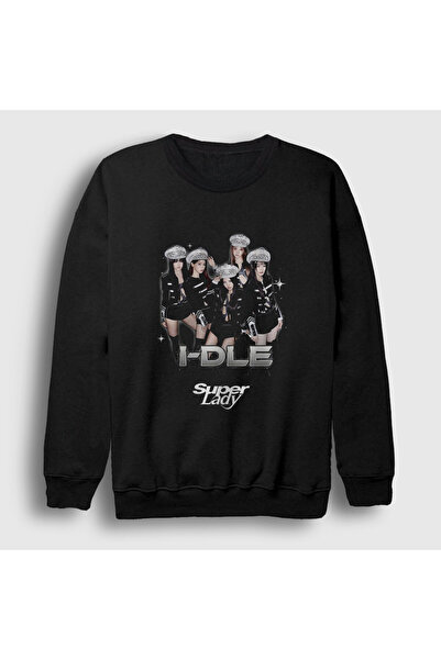 Presmono Unisex Black Super Lady I Dle Gidle Sweatshirt 599600Tt