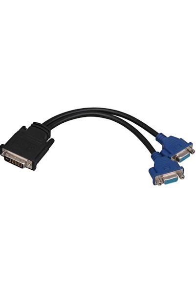 DETECH Adaptor splitter video DVI 24+5M la 2xVGA, negru
