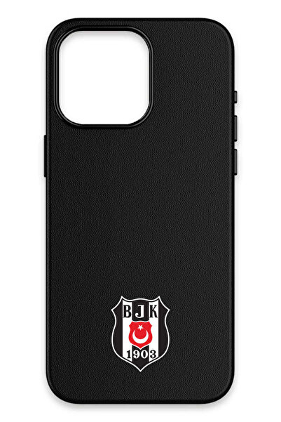 Beşiktaş iPhone 15 Pro Max Uyumlu Arma Deri Magsafe Lisanslı Telefon Kılıfı