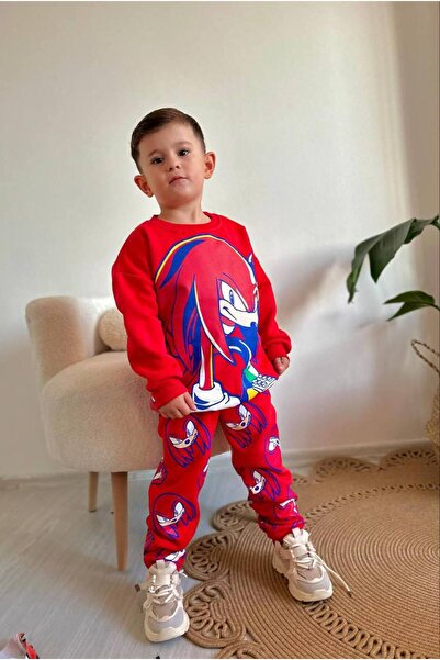 Asortix Boy's 3 Thread Sweatshirt Top & Bottom Set Patterned Comfortable Fit-...