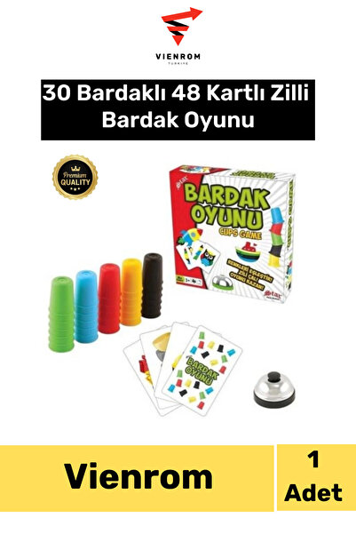Vienrom # لعبة تعليمية مع 30 كوبًا و48 بطاقة وجرس، لعبة تعليمية ملونة خاصة با...