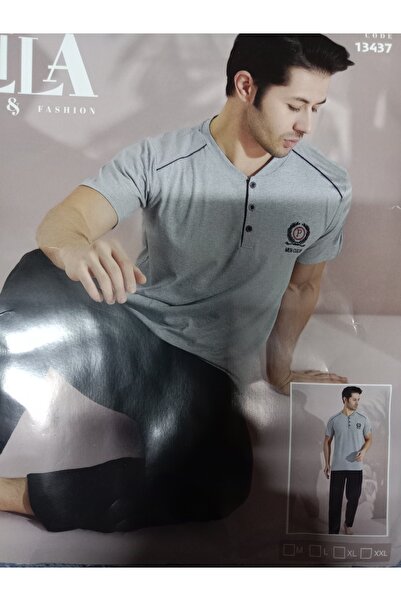 Butik Kısa kollu penye kumaş erkek gecelik takımı