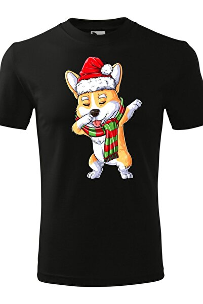 OEM Tricou unisex "Corgi de Crăciun " - Negru Mărimea L