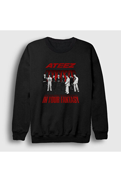 Presmono Unisex Black in Your Fantasy K-Pop Ateez Sweatshirt 597611Tt